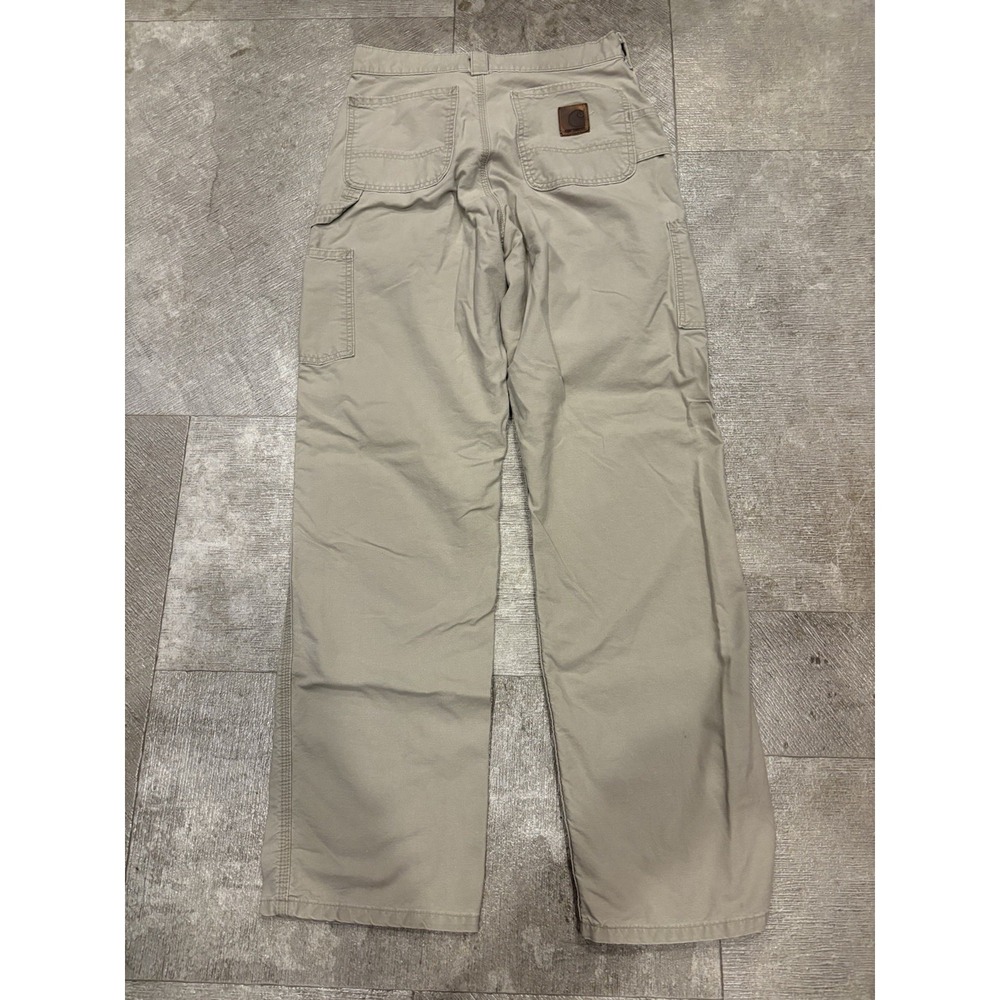 Carhartt B151 Carpenter Pants Men's 30x34 Tan Relaxed Fit Utility Workwear Cotto - Picture 7 of 7